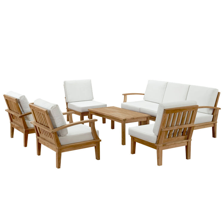 Marina 8 Piece Outdoor Patio Teak Set - Natural White