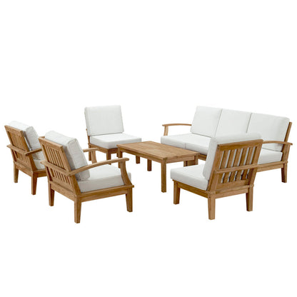 Marina 8 Piece Outdoor Patio Teak Set - Natural White