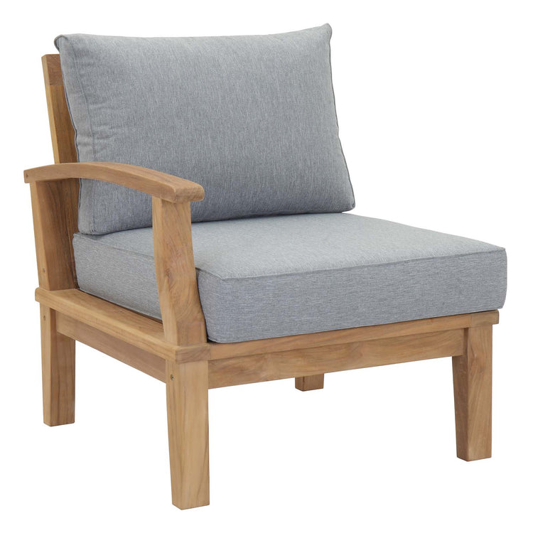 Marina 7 Piece Outdoor Patio Teak Set - Natural Gray