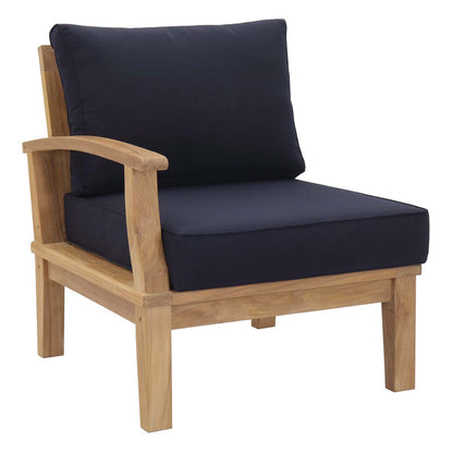 Marina 7 Piece Outdoor Patio Teak Set - Natural Navy