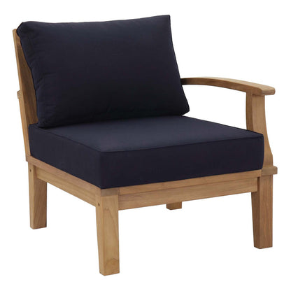 Marina 7 Piece Outdoor Patio Teak Set - Natural Navy
