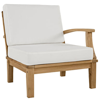 Marina 7 Piece Outdoor Patio Teak Set - Natural White