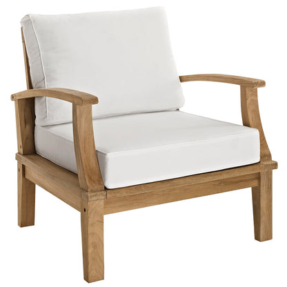 Marina 7 Piece Outdoor Patio Teak Set - Natural White