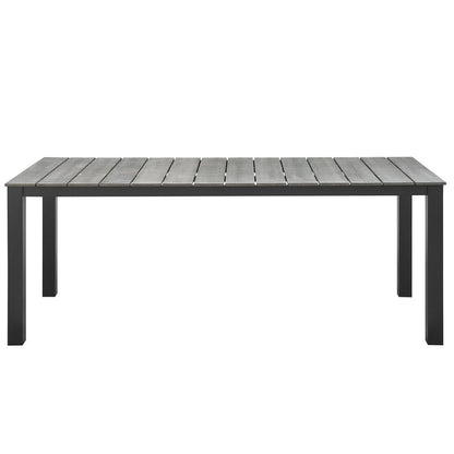 Maine 80" Outdoor Patio Dining Table - Brown Gray