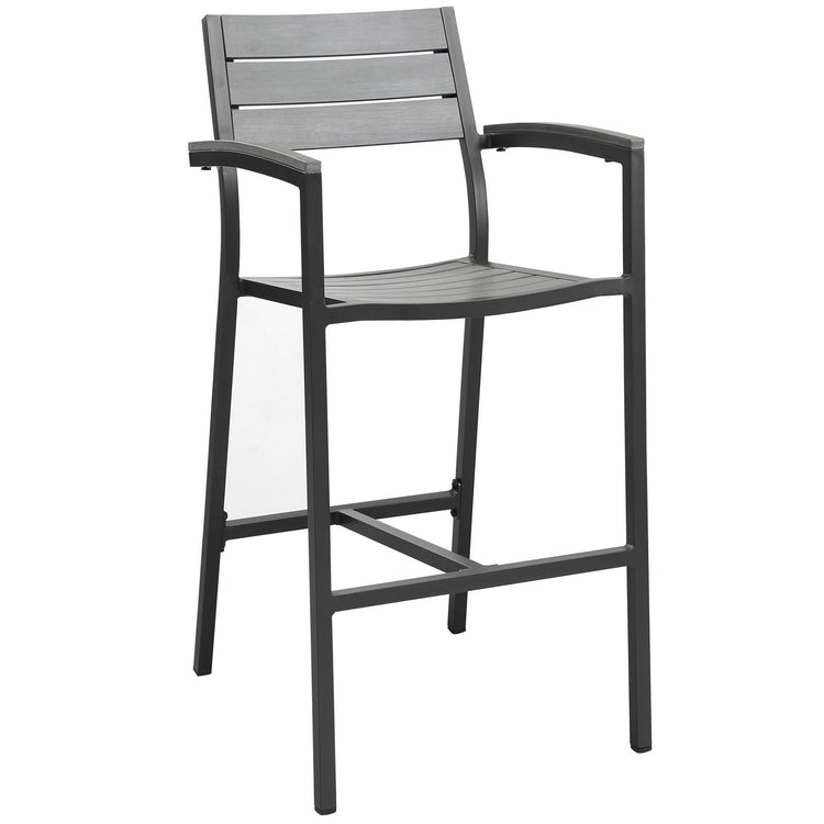 Maine Outdoor Patio Bar Stool - Brown Gray