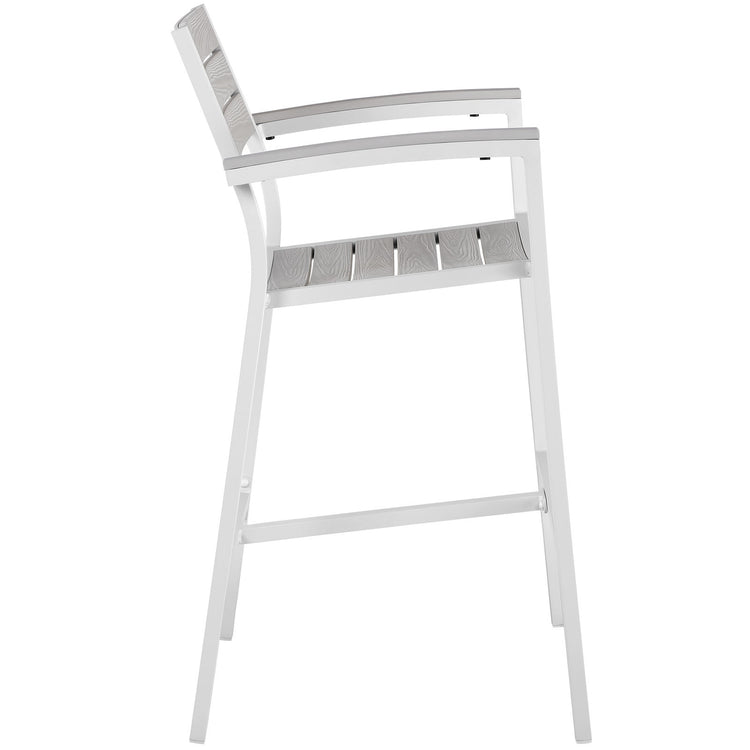 Maine Outdoor Patio Bar Stool - White Light Gray