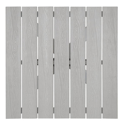 Maine 28" Outdoor Patio Dining Table - White Light Gray