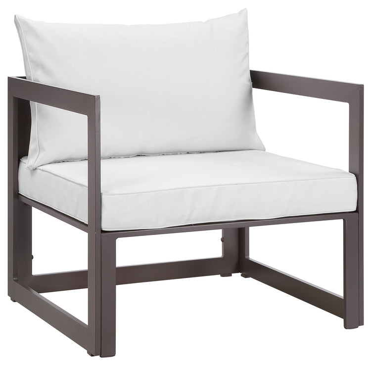 Fortuna Outdoor Patio Armchair - Brown White