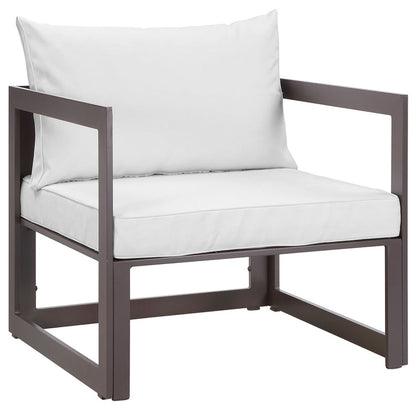 Fortuna Outdoor Patio Armchair - Brown White