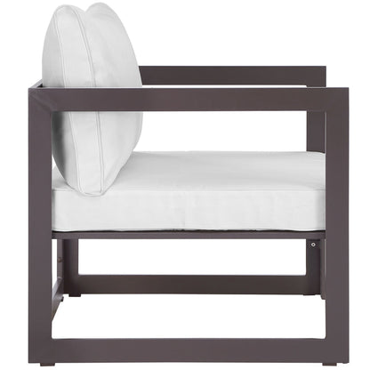 Fortuna Outdoor Patio Armchair - Brown White