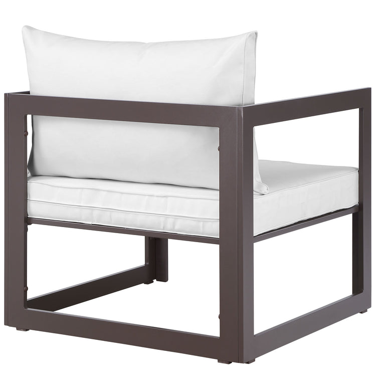 Fortuna Outdoor Patio Armchair - Brown White