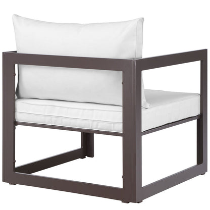 Fortuna Outdoor Patio Armchair - Brown White