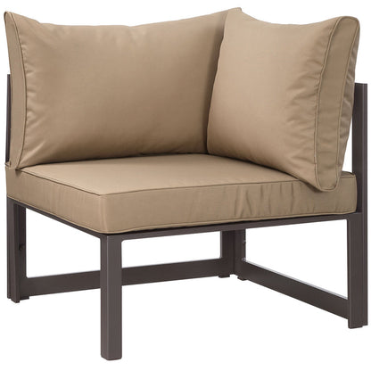 Fortuna Corner Outdoor Patio Armchair - Brown Mocha
