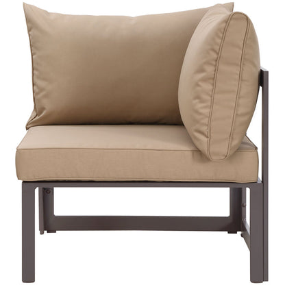 Fortuna Corner Outdoor Patio Armchair - Brown Mocha