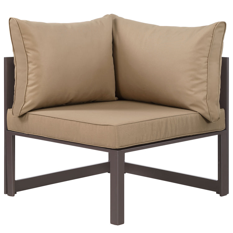 Fortuna Corner Outdoor Patio Armchair - Brown Mocha