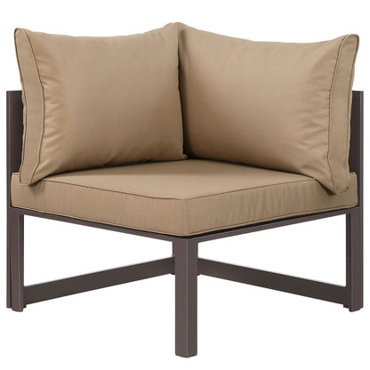 Fortuna Corner Outdoor Patio Armchair - Brown Mocha