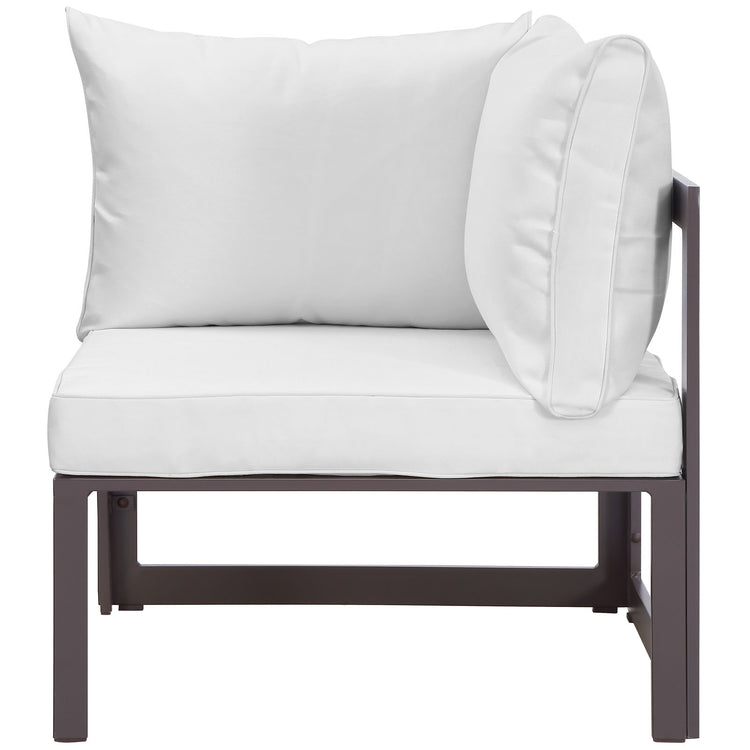 Fortuna Corner Outdoor Patio Armchair - Brown White