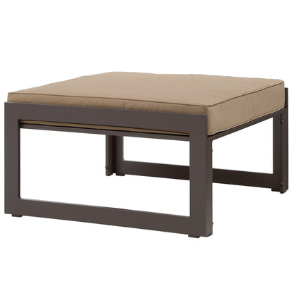 Fortuna Outdoor Patio Ottoman - Brown Mocha