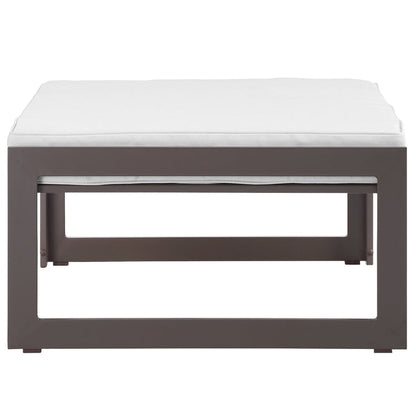 Fortuna Outdoor Patio Ottoman - Brown White
