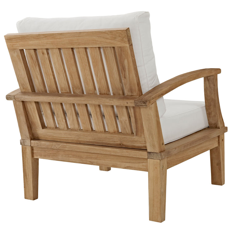 Marina 4 Piece Outdoor Patio Teak Set - Natural White