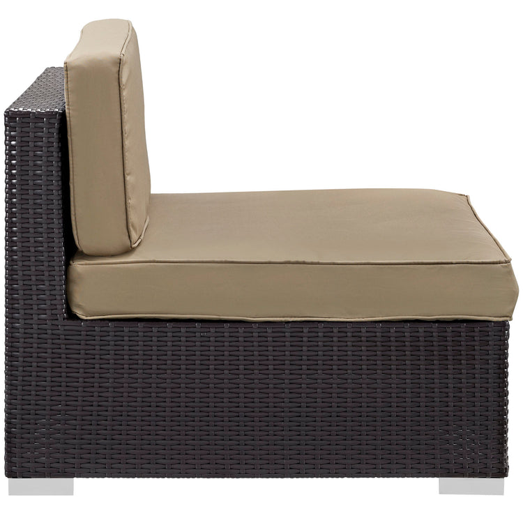 Gather Corner and Middle Outdoor Patio Sectional Set - Espresso Mocha