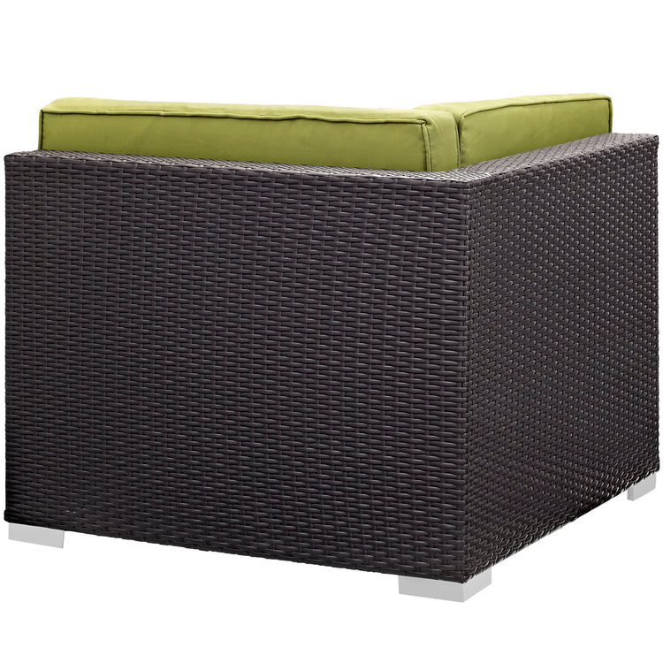Gather Corner and Middle Outdoor Patio Sectional Set - Espresso Peridot