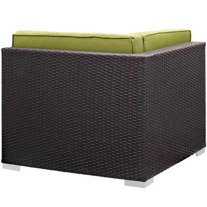 Gather Corner and Middle Outdoor Patio Sectional Set - Espresso Peridot