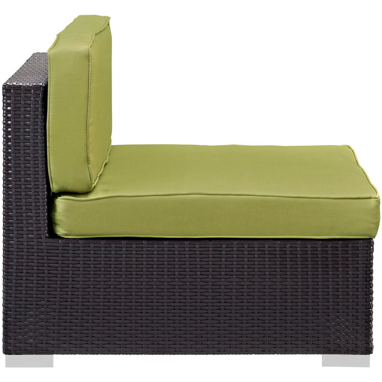 Gather Corner and Middle Outdoor Patio Sectional Set - Espresso Peridot