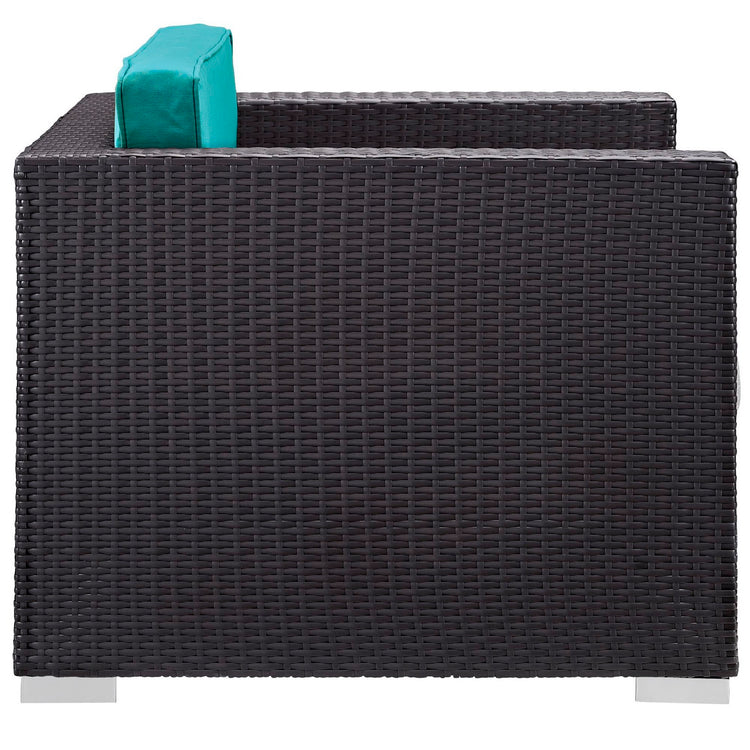 Gather Outdoor Patio Armchair - Espresso Turquoise
