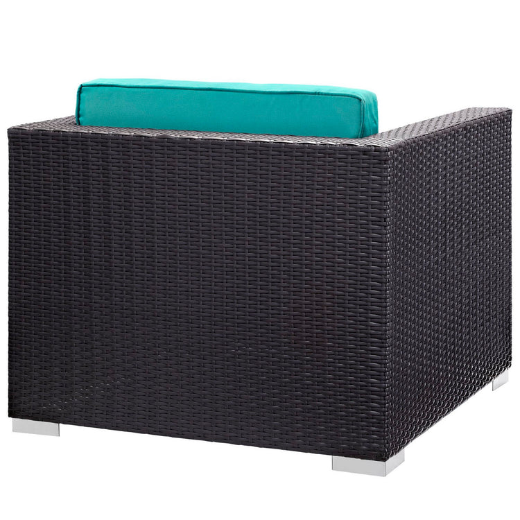Gather Outdoor Patio Armchair - Espresso Turquoise