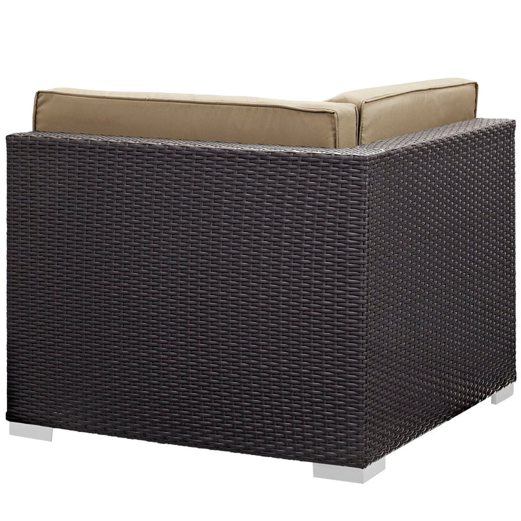 Gather Outdoor Patio Corner Sectional Set of 2 - Espresso Mocha