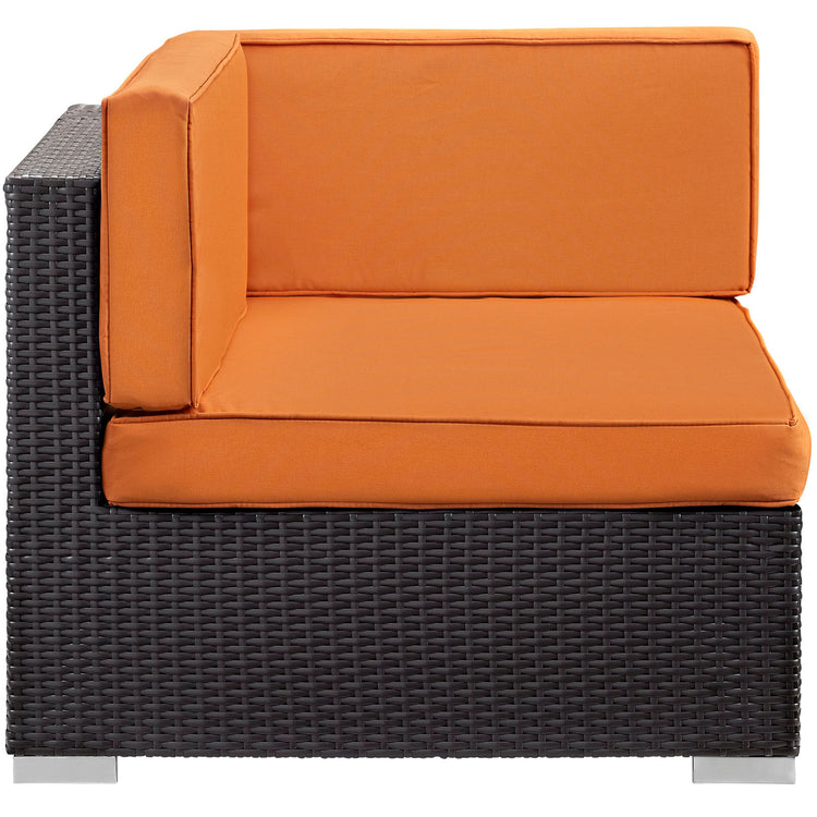 Gather Outdoor Patio Corner Sectional Set of 2 - Espresso Orange