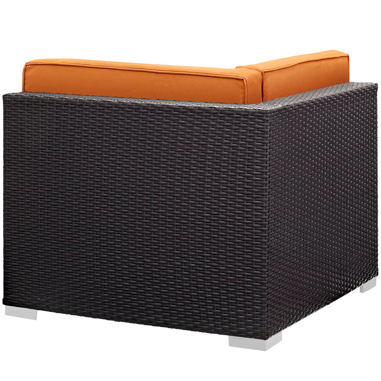 Gather Outdoor Patio Corner Sectional Set of 2 - Espresso Orange