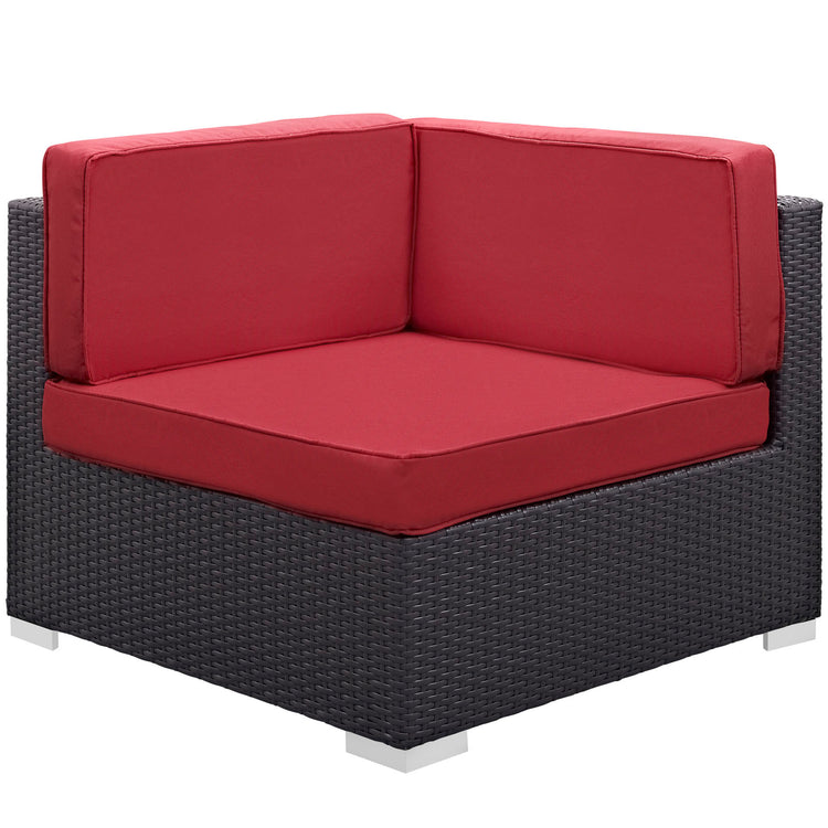 Gather Outdoor Patio Corner Sectional Set of 2 - Espresso Red