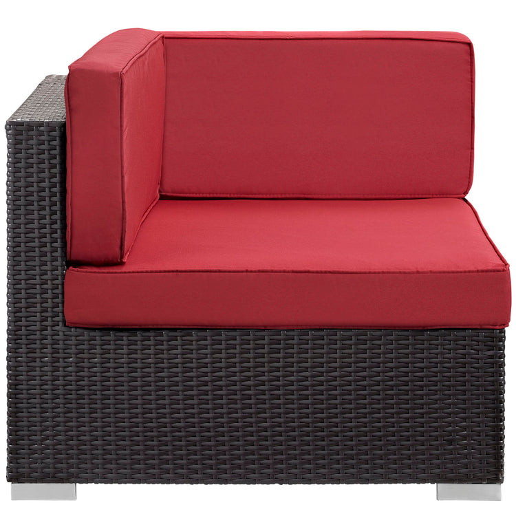 Gather Outdoor Patio Corner Sectional Set of 2 - Espresso Red
