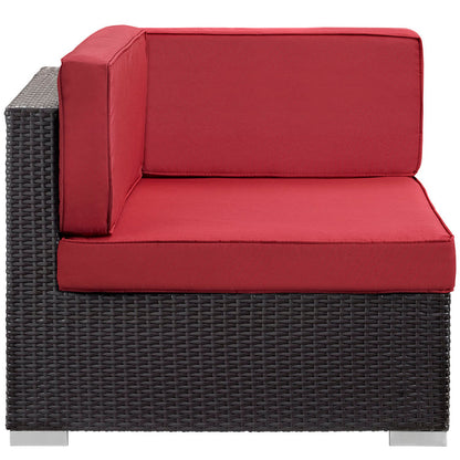 Gather Outdoor Patio Corner Sectional Set of 2 - Espresso Red