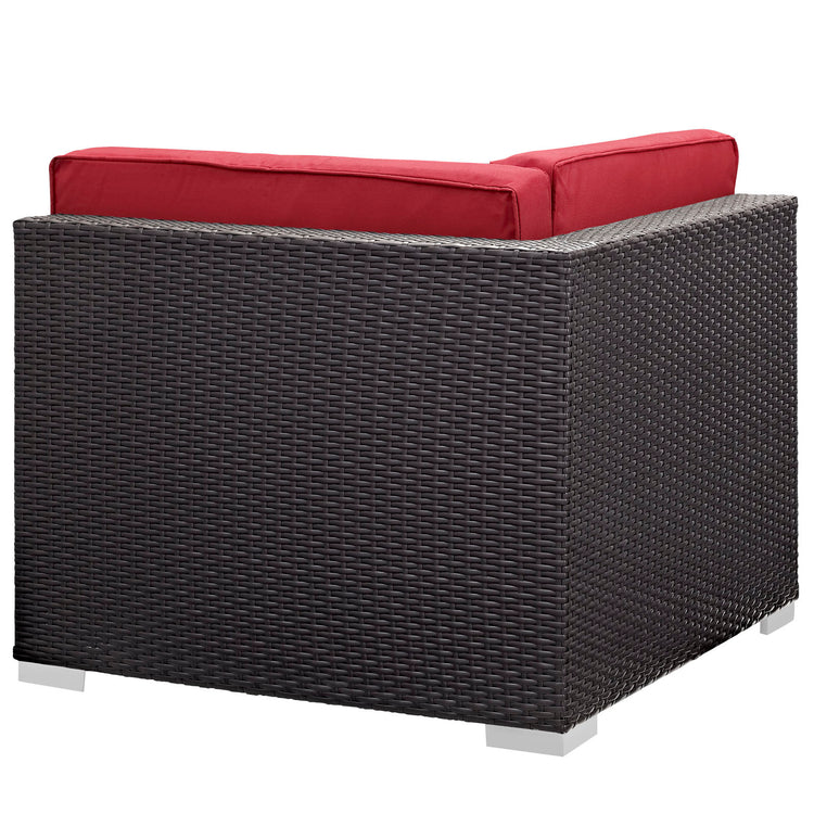Gather Outdoor Patio Corner Sectional Set of 2 - Espresso Red