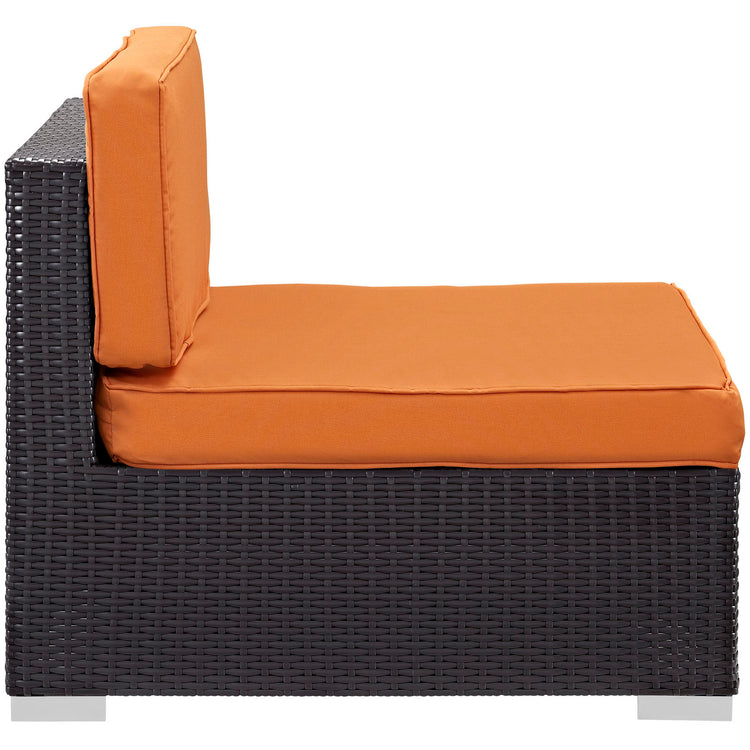 Gather Outdoor Patio Armless Chair Set of 2 - Espresso Orange