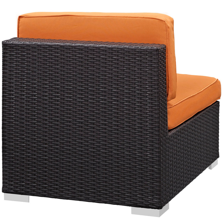 Gather Outdoor Patio Armless Chair Set of 2 - Espresso Orange