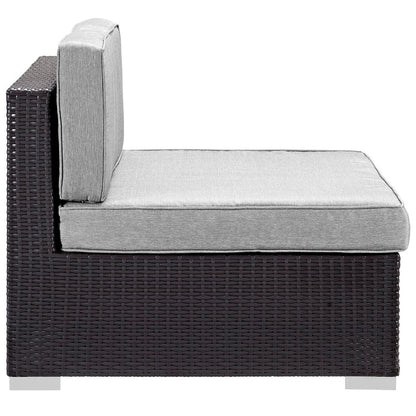Gather Armless Outdoor Patio Sectional - Espresso Gray