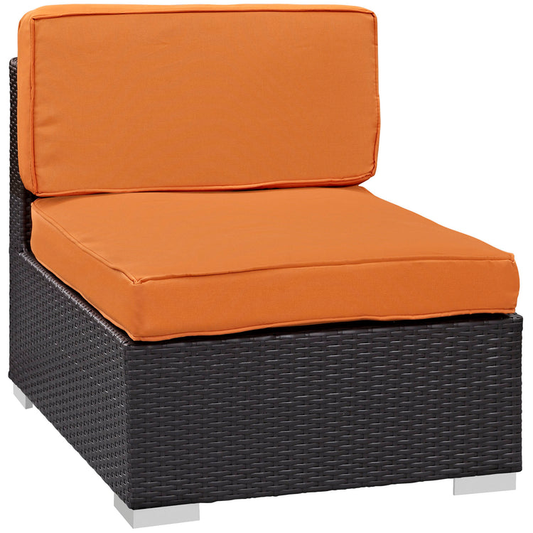 Gather Armless Outdoor Patio Sectional - Espresso Orange