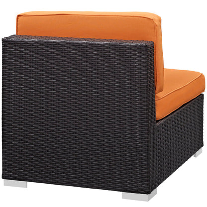 Gather Armless Outdoor Patio Sectional - Espresso Orange