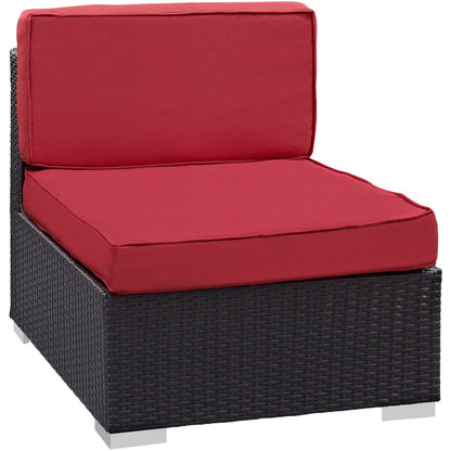 Gather Armless Outdoor Patio Sectional - Espresso Red
