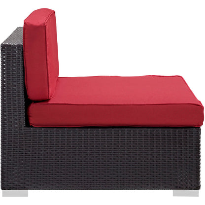 Gather Armless Outdoor Patio Sectional - Espresso Red
