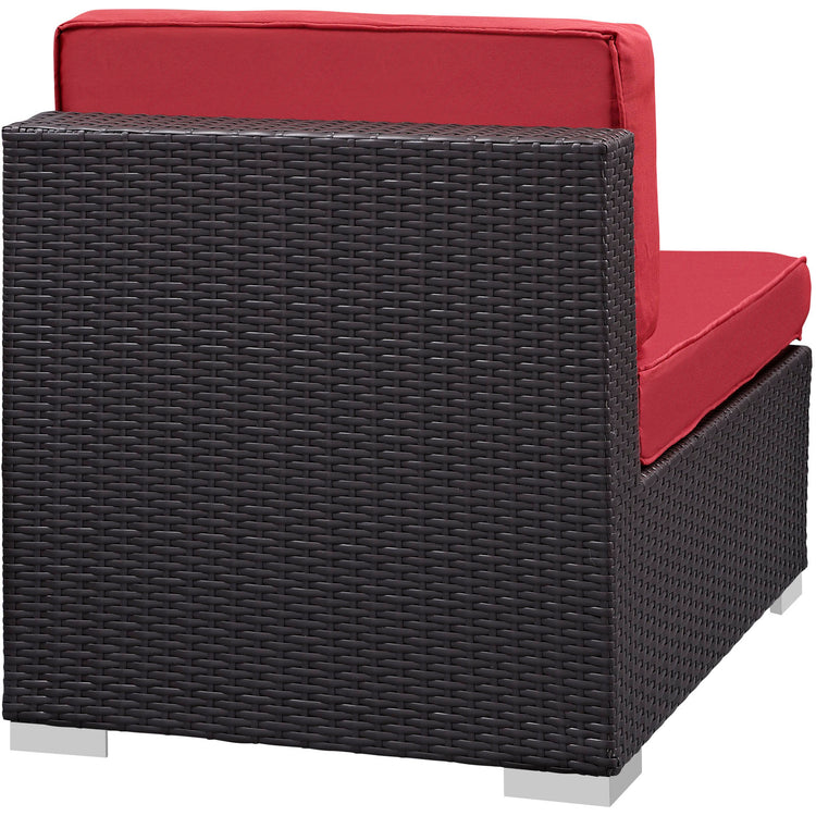 Gather Armless Outdoor Patio Sectional - Espresso Red