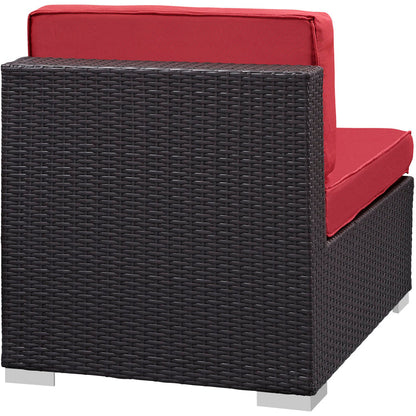 Gather Armless Outdoor Patio Sectional - Espresso Red
