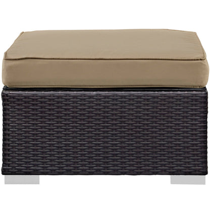 Convene 5 Piece Outdoor Patio Sectional Set - Espresso Mocha
