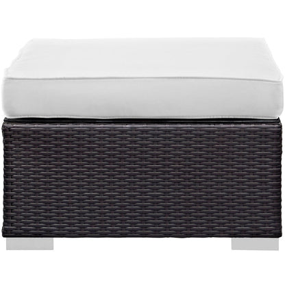 Convene 5 Piece Outdoor Patio Sectional Set - Espresso White
