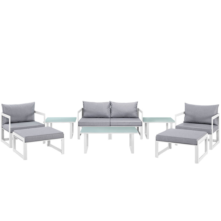 Fortuna 9 Piece Outdoor Patio Sectional Sofa Set - Default Title