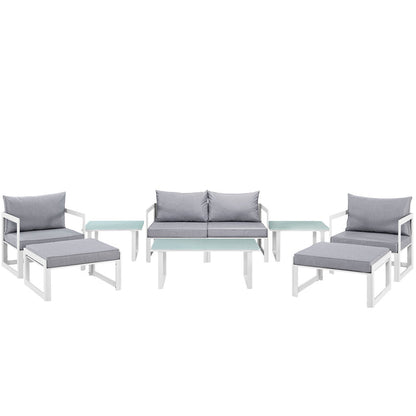 Fortuna 9 Piece Outdoor Patio Sectional Sofa Set - Default Title